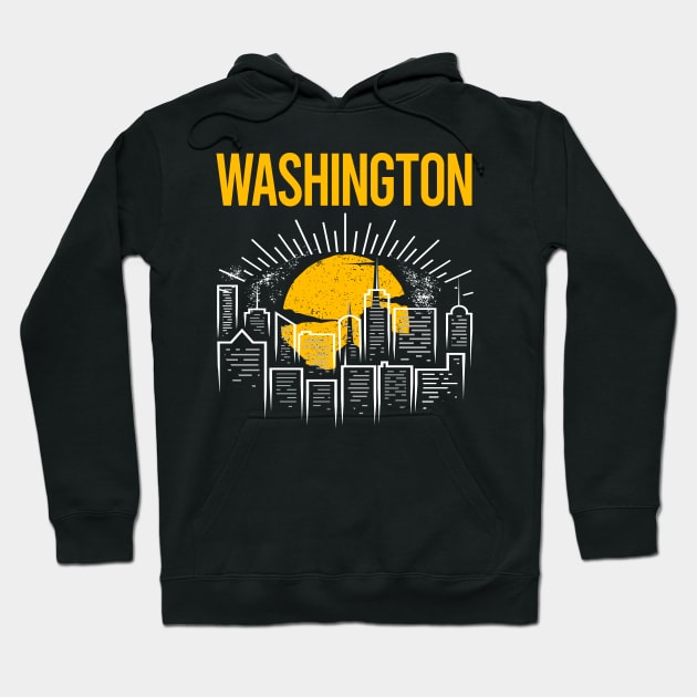 Yellow Moon Washington Hoodie by flaskoverhand